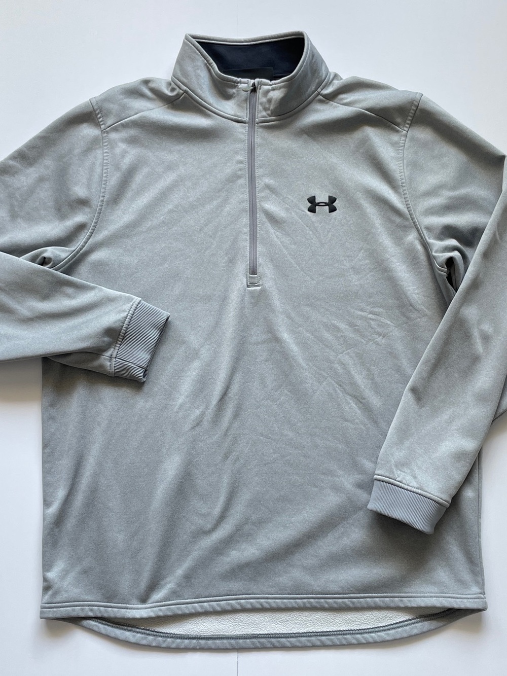 Under Armour Men's Light Gray Quarter-Zip Performance Pullover Loose Coldgear